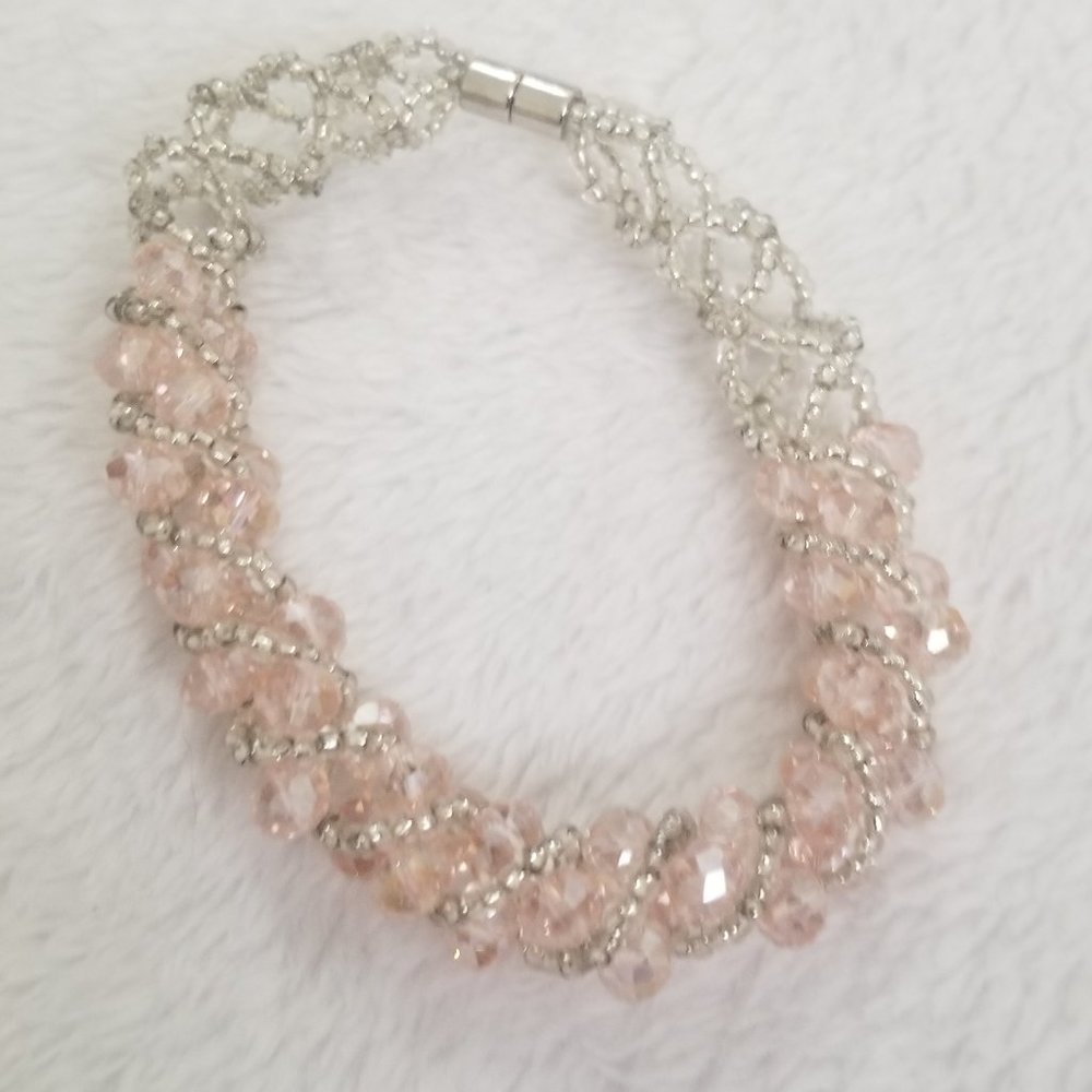 Pink Crystal Magnetic Bracelet